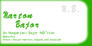 marton bajor business card